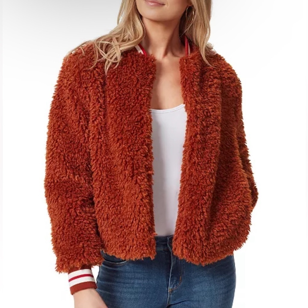Jessica Simpson Women’s Kataleya Faux-Fur Jacket Size L
